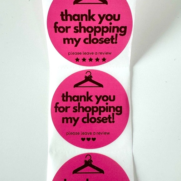 Thank you for shopping my closet , please leave a review sticker label new - Picture 11 of 11